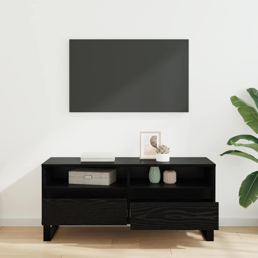 Cabinet TV cu sertar Stejar Negru 100 x 34,5 x 44,5 cm GartenMobel Dekor