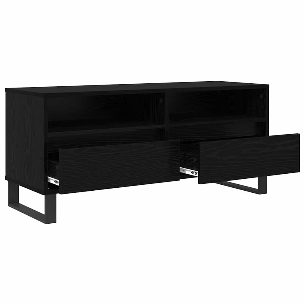 Cabinet TV cu sertar Stejar Negru 100 x 34,5 x 44,5 cm GartenMobel Dekor
