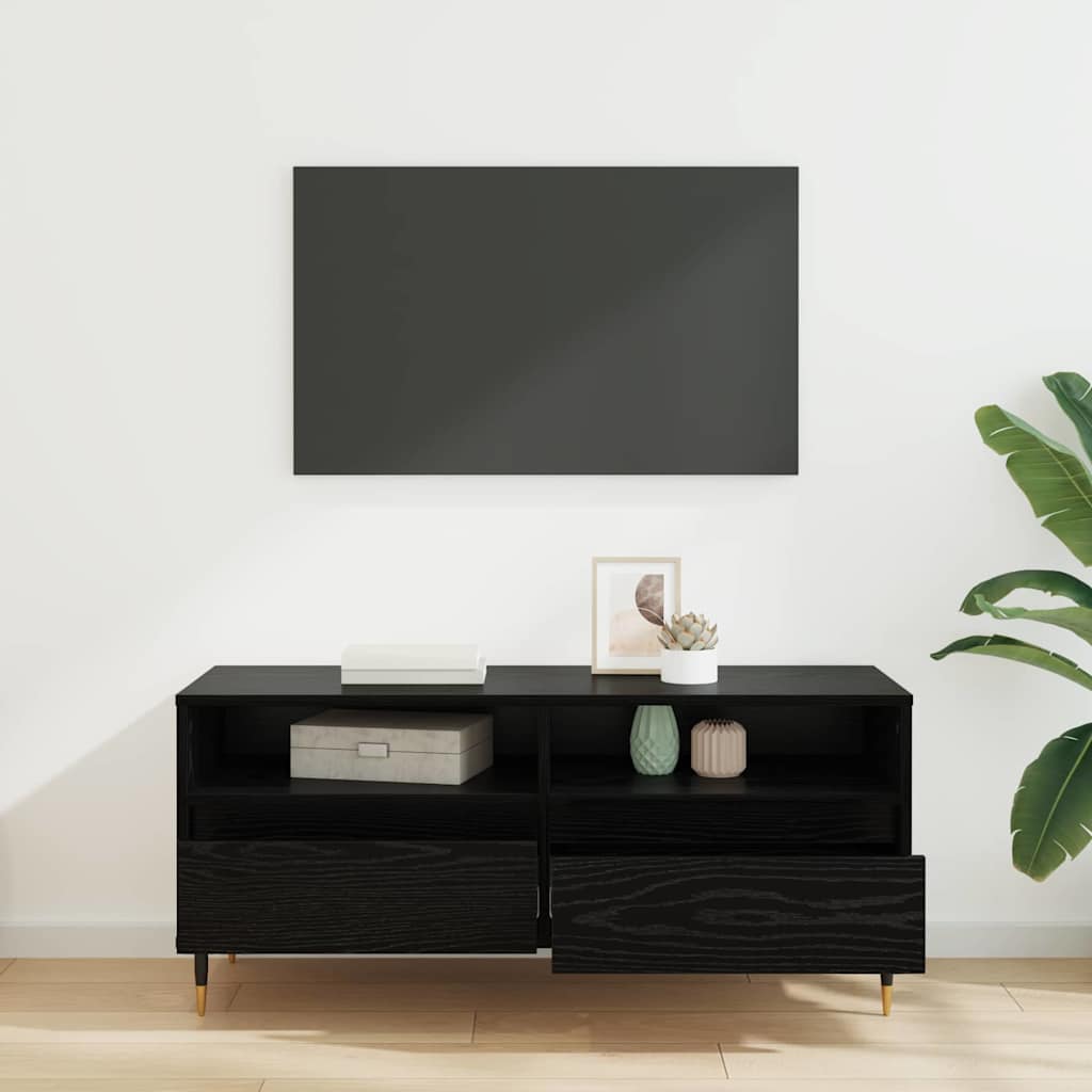 Cabinet TV cu sertar Stejar Negru 100 x 34,5 x 44,5 cm GartenMobel Dekor