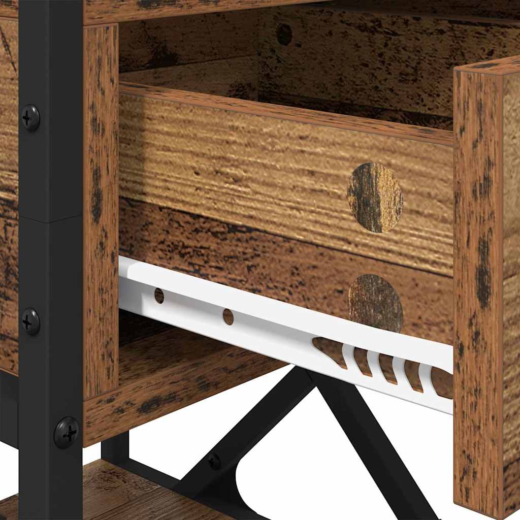 Dulap de noapte 2 pcs Lemn vechi 40 x 42 x 55 cm Lemn compozit GartenMobel Dekor