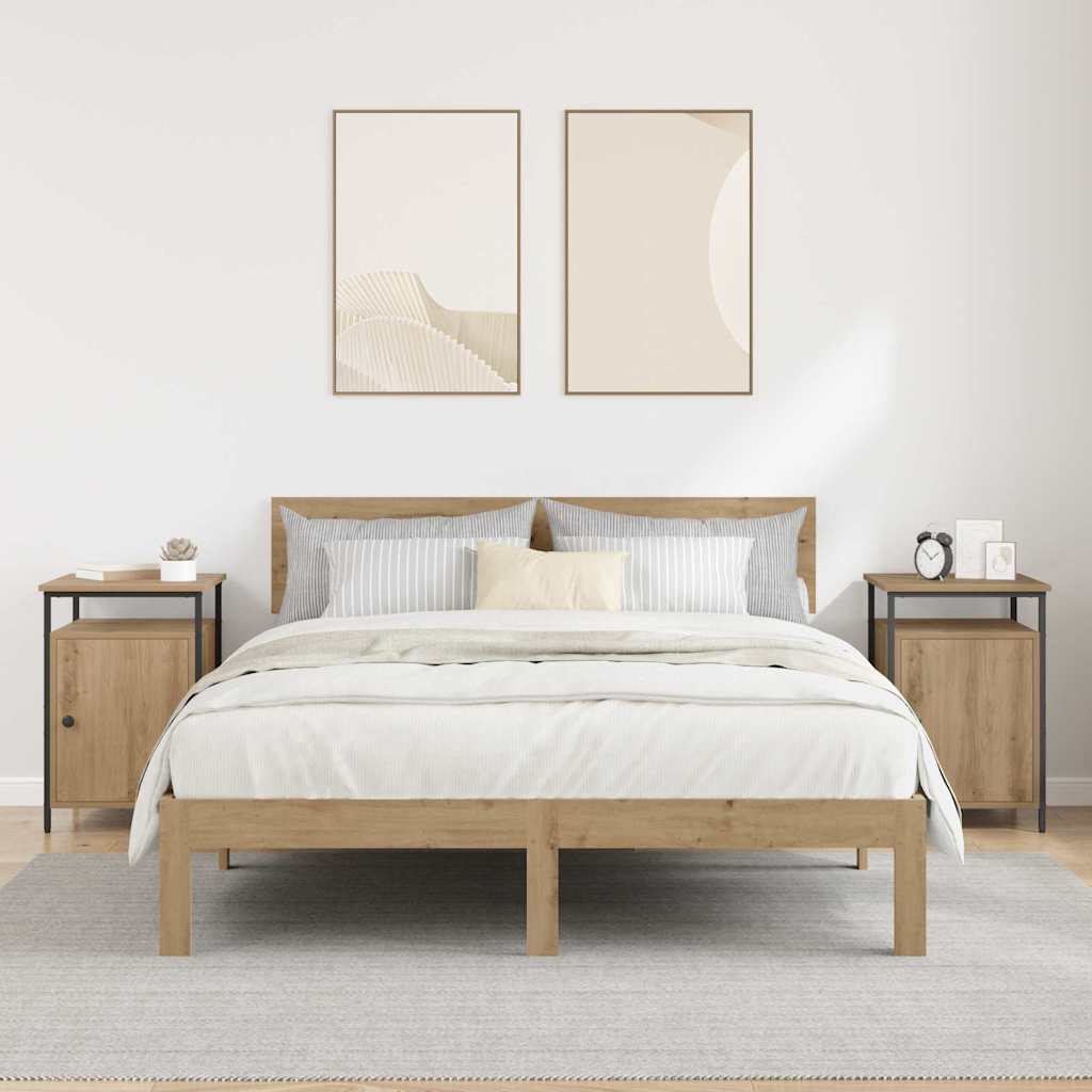 Dulap de noapte 2 pcs Stejar Artizanal 40 x 42 x 60cm GartenMobel Dekor