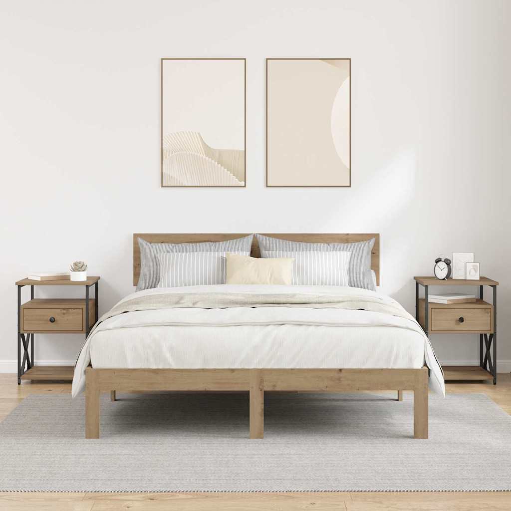 Dulap de noapte 2 pcs stejar artizanal 40 x 42 x 55 cm GartenMobel Dekor