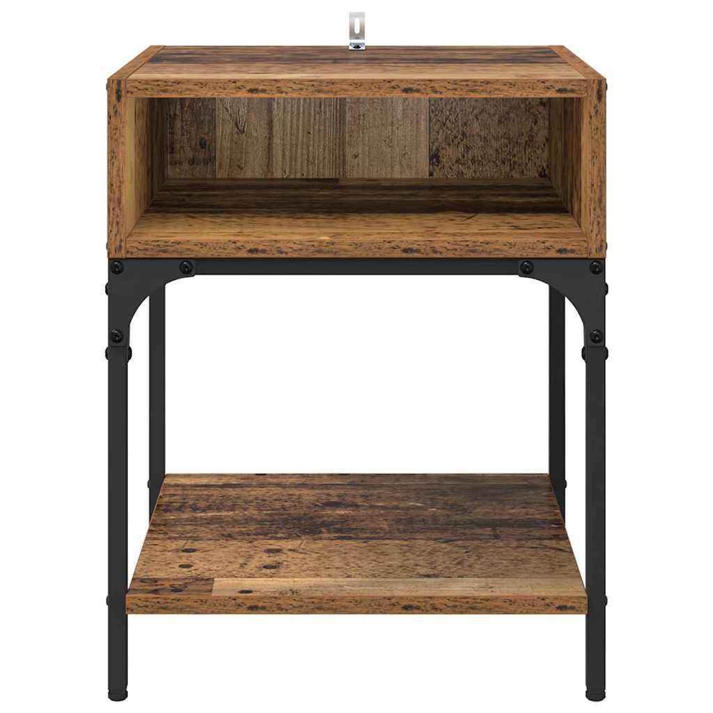 Noptieră 2 pcs Lemn vechi 40 x 40 x 50 cm Lemn compozit GartenMobel Dekor