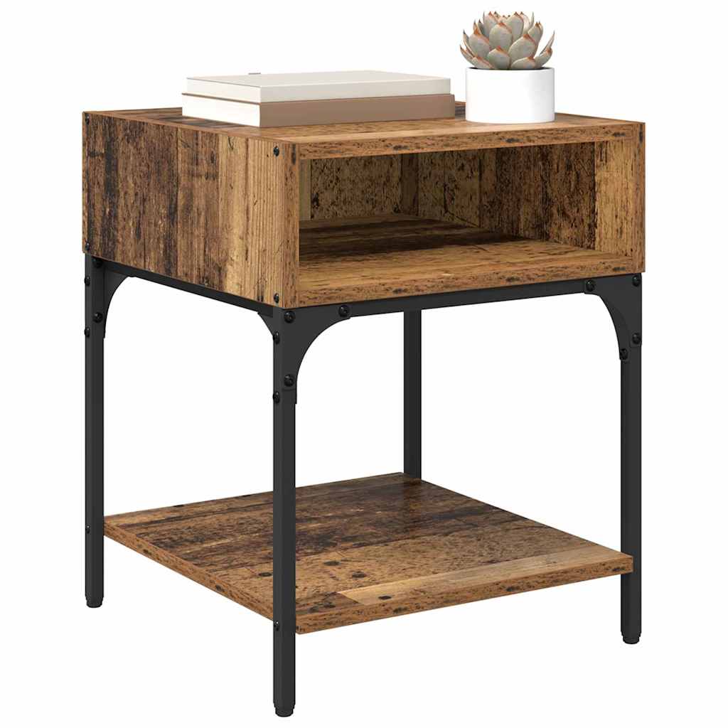 Noptieră 2 pcs Lemn vechi 40 x 40 x 50 cm Lemn compozit GartenMobel Dekor