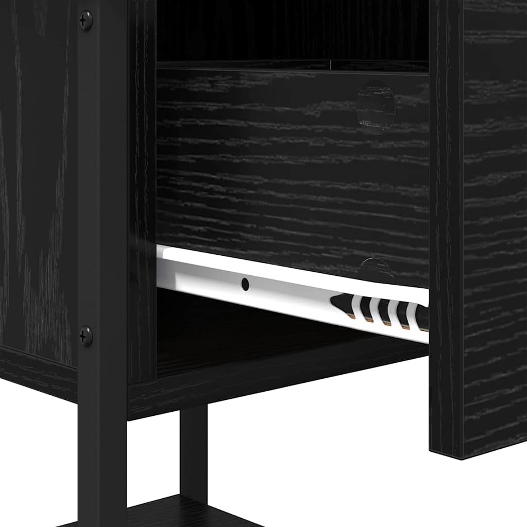 Noptieră 2 pcs Stejar negru 34 x 35,5 x 45 cm Lemn compozit GartenMobel Dekor