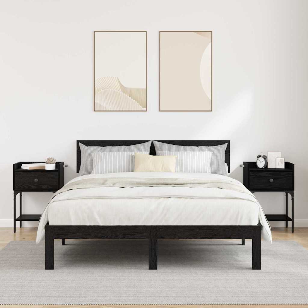 Noptieră 2 pcs Stejar negru 40 x 29 x 60 cm Lemn compozit GartenMobel Dekor