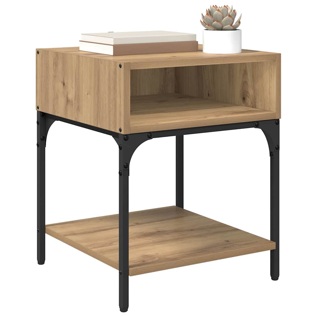 Noptieră stejar artizanal 40 x 40 x 50 cm Lemn compozit GartenMobel Dekor