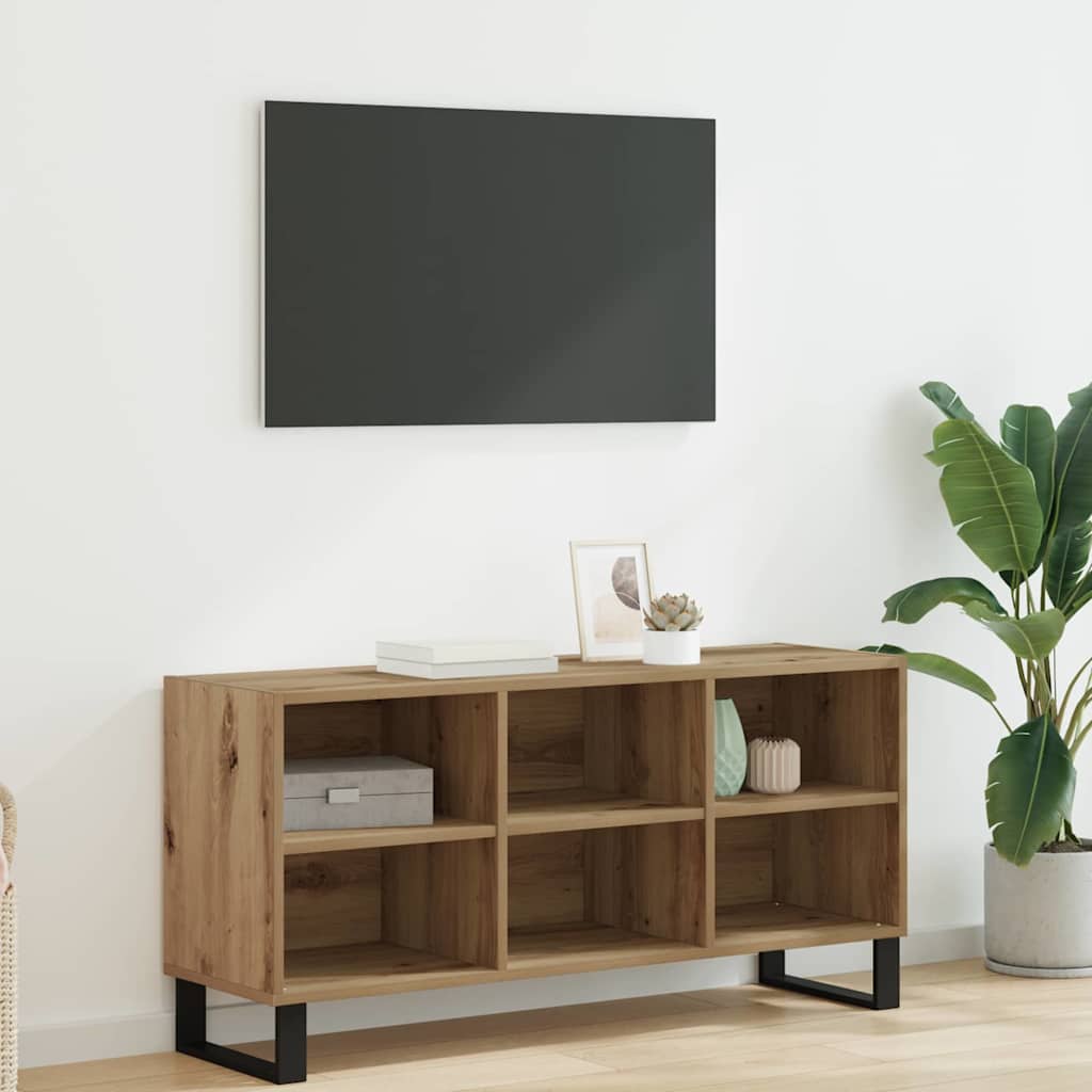 Cabinet TV Stejar Artizanal 103,5 x 30 x 50 cm Lemn compozit GartenMobel Dekor