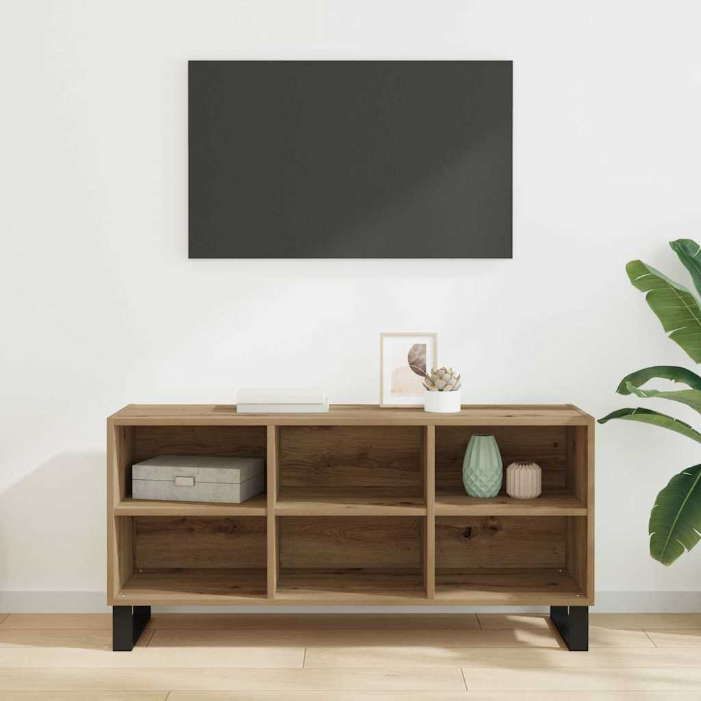 Cabinet TV Stejar Artizanal 103,5 x 30 x 50 cm Lemn compozit GartenMobel Dekor