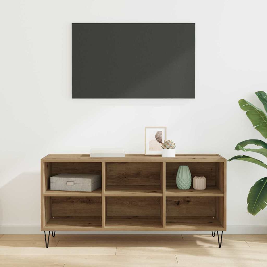 Cabinet TV Stejar Artizanal 103,5 x 30 x 50 cm Lemn compozit GartenMobel Dekor