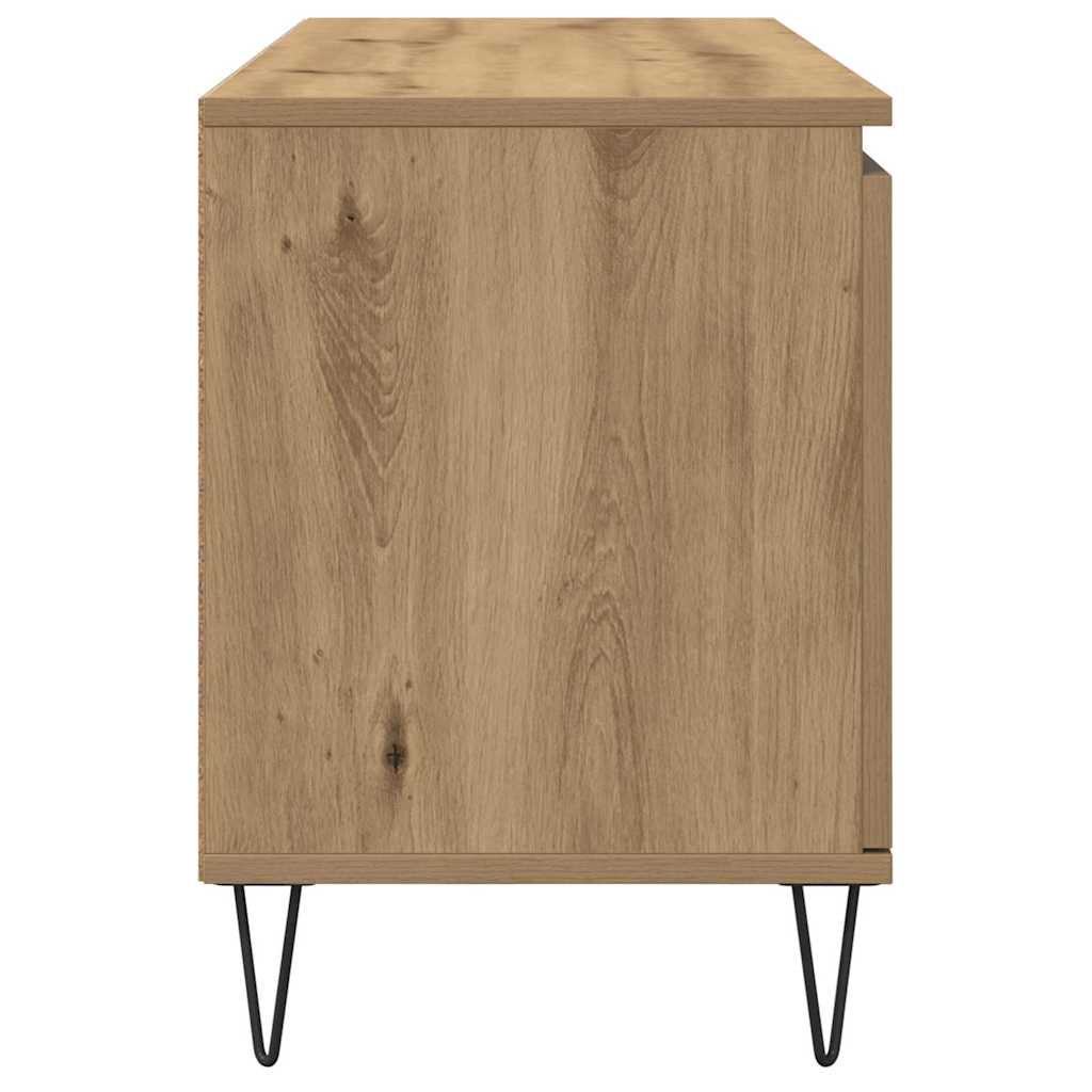 Cabinet TV Stejar Artizanal 104 x 35 x 50 cm Lemn compozit GartenMobel Dekor