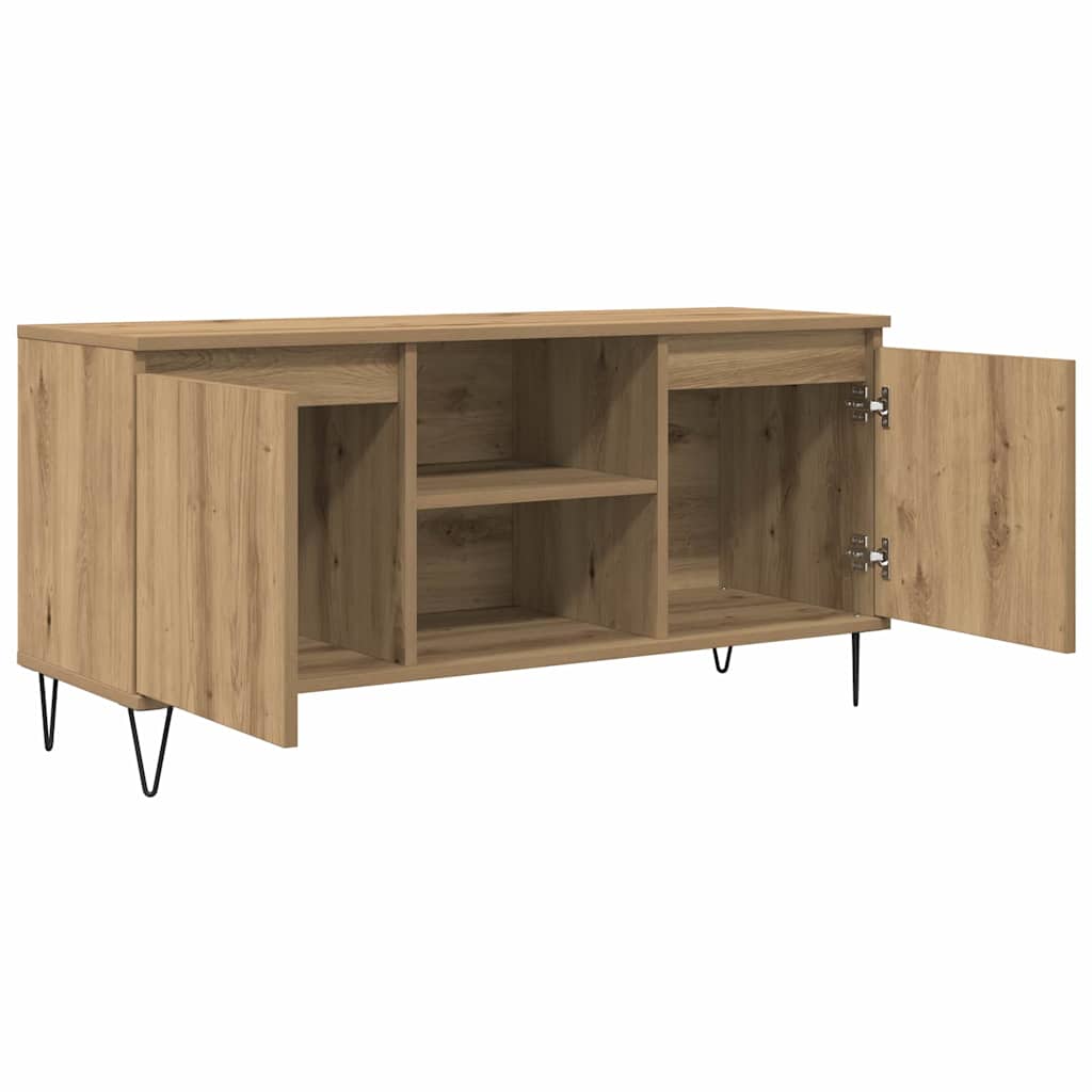 Cabinet TV Stejar Artizanal 104 x 35 x 50 cm Lemn compozit GartenMobel Dekor
