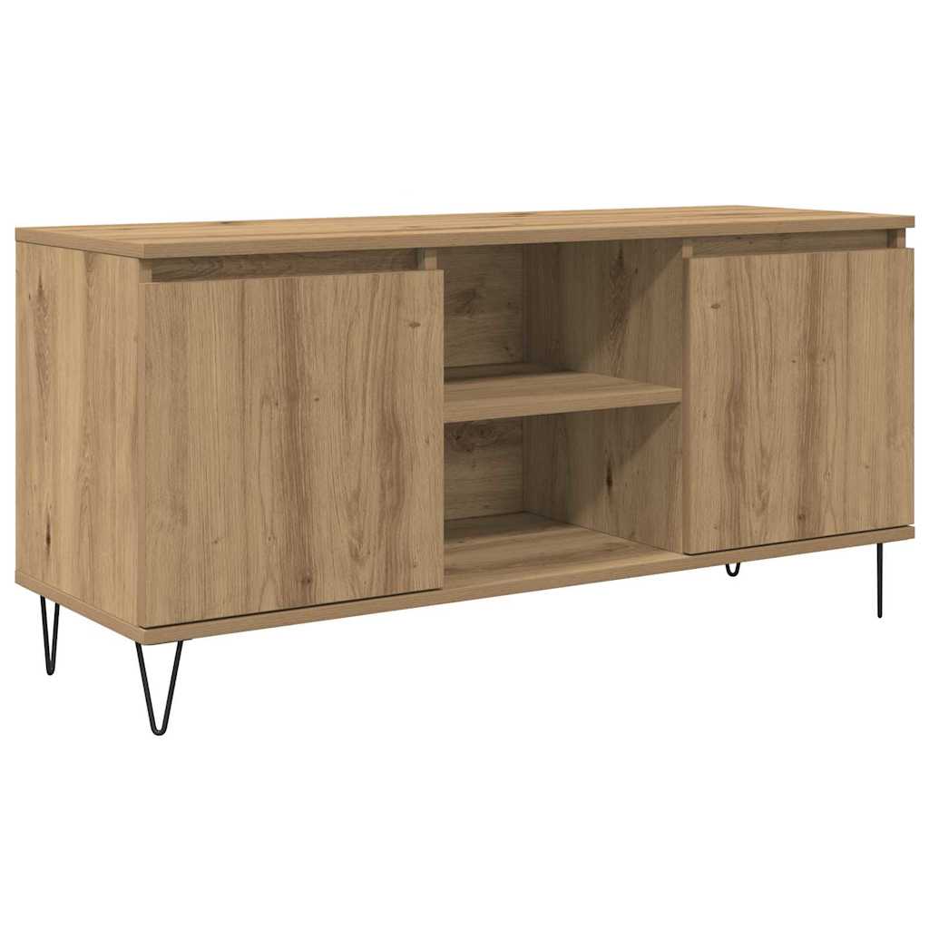 Cabinet TV Stejar Artizanal 104 x 35 x 50 cm Lemn compozit GartenMobel Dekor