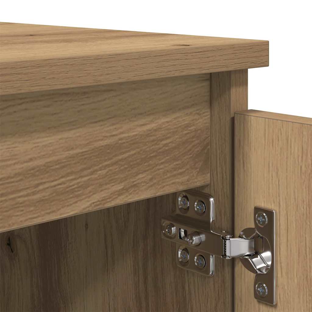 Cabinet TV Stejar Artizanal 104 x 35 x 50 cm Lemn compozit GartenMobel Dekor