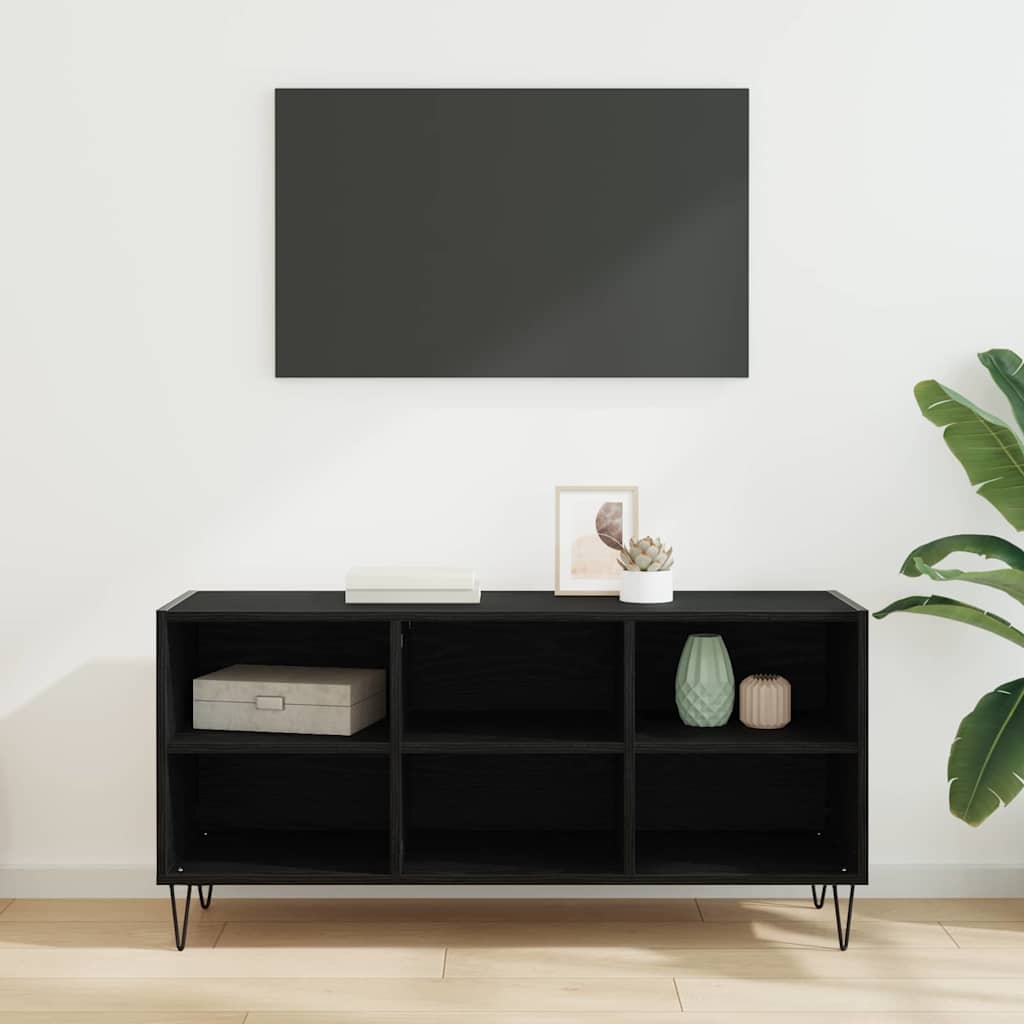 Cabinet TV Stejar Negru 103,5 x 30 x 50 cm Lemn compozit GartenMobel Dekor