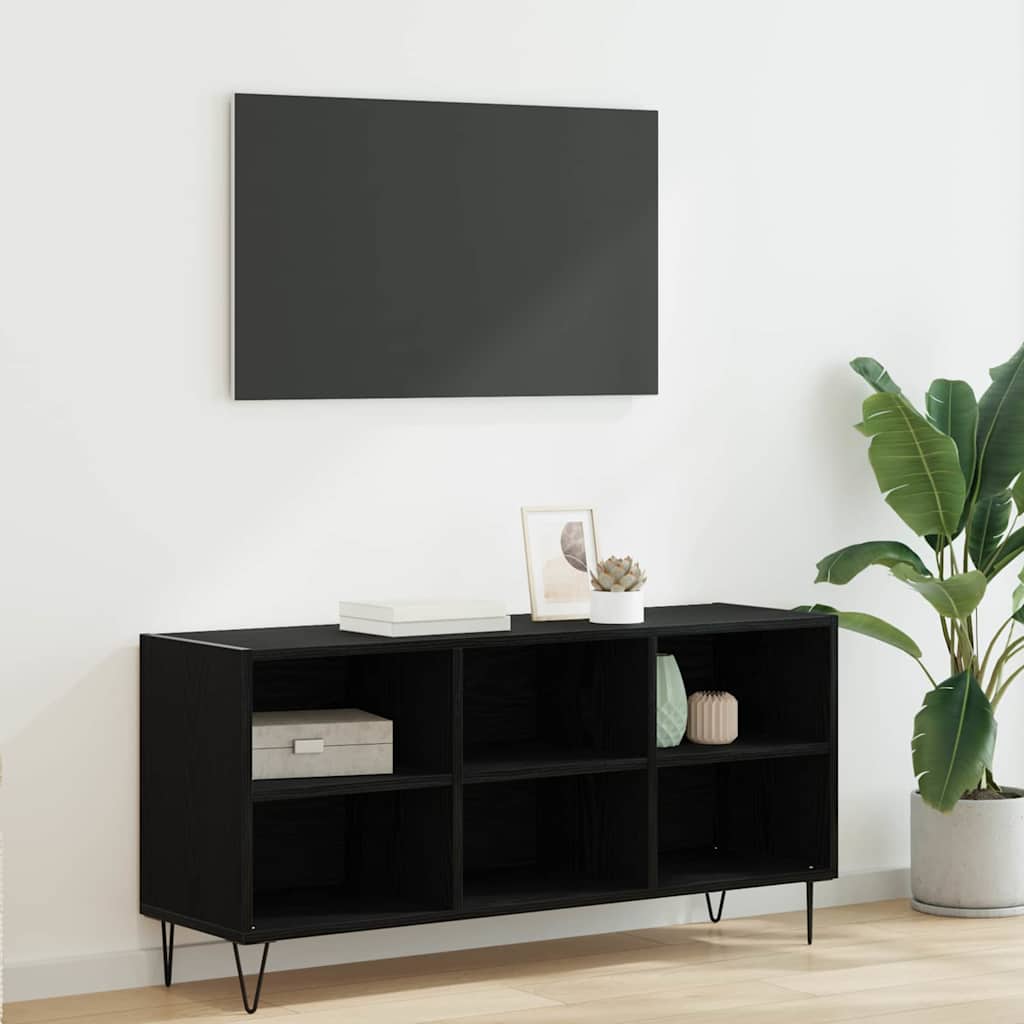 Cabinet TV Stejar Negru 103,5 x 30 x 50 cm Lemn compozit GartenMobel Dekor