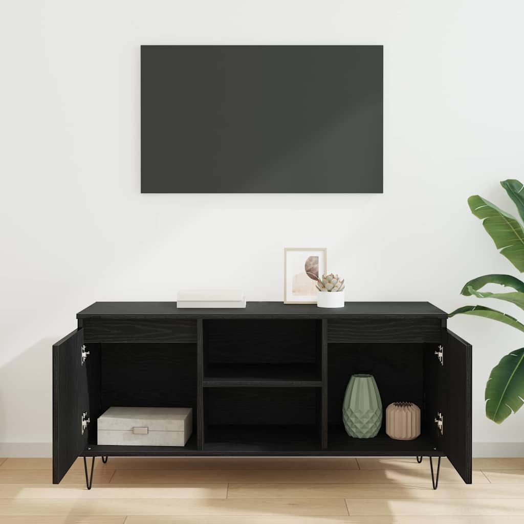 Cabinet TV Stejar Negru 104 x 35 x 50 cm Lemn compozit GartenMobel Dekor