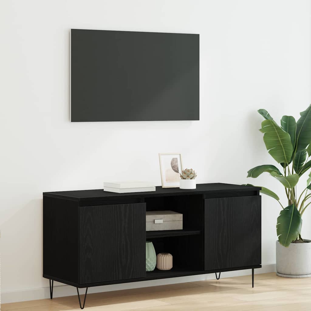 Cabinet TV Stejar Negru 104 x 35 x 50 cm Lemn compozit GartenMobel Dekor