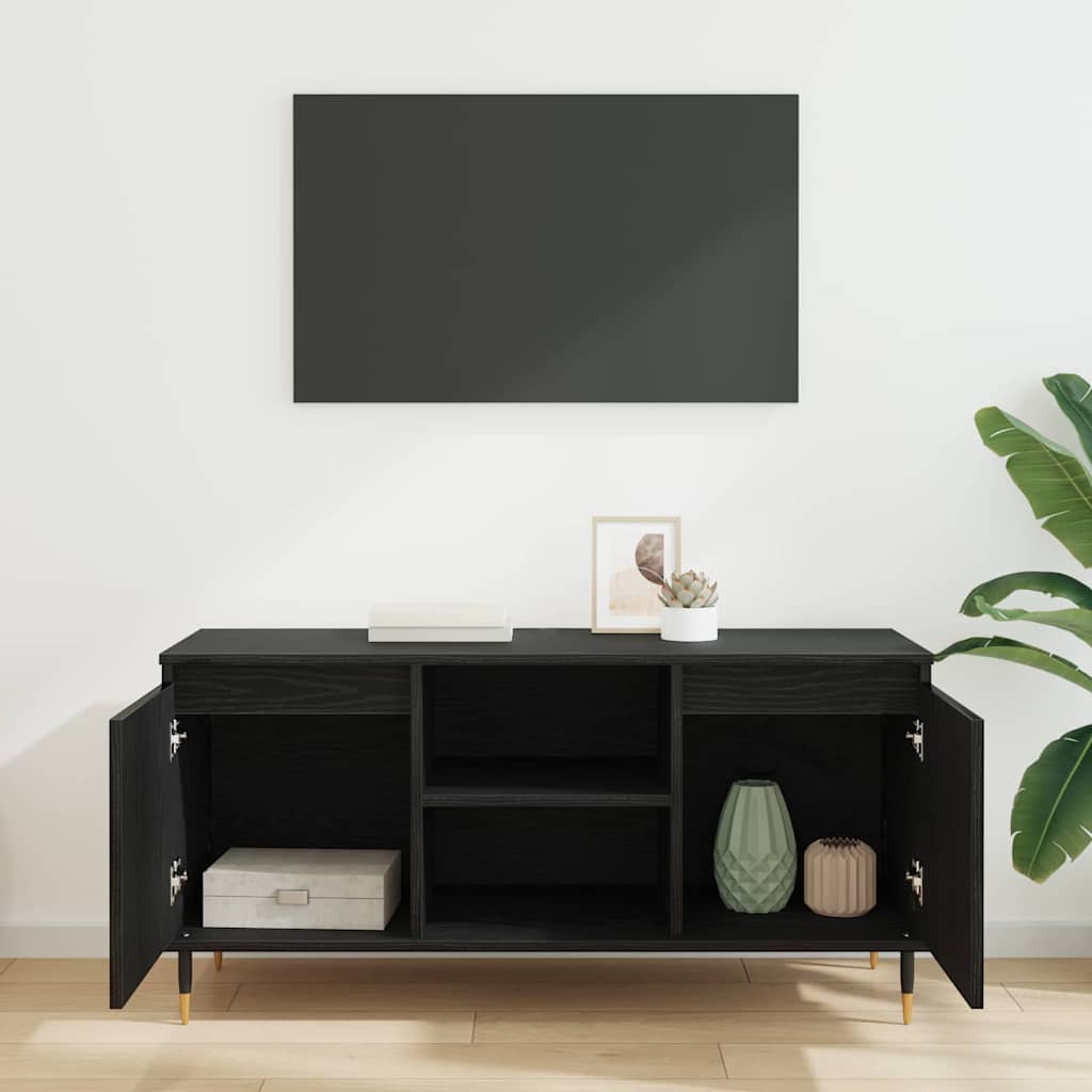 Cabinet TV Stejar Negru 104 x 35 x 50 cm Lemn compozit GartenMobel Dekor