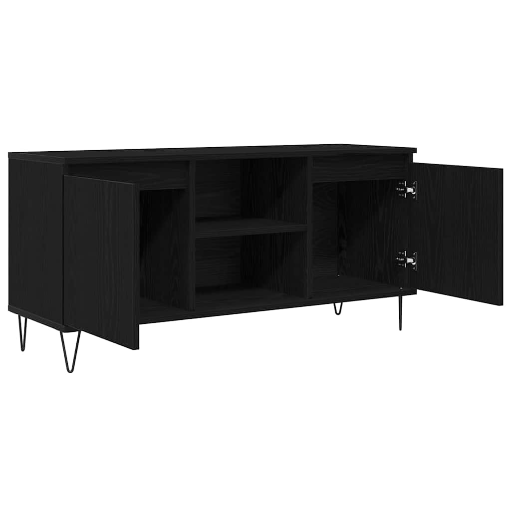 Cabinet TV Stejar Negru 104 x 35 x 50 cm Lemn compozit GartenMobel Dekor