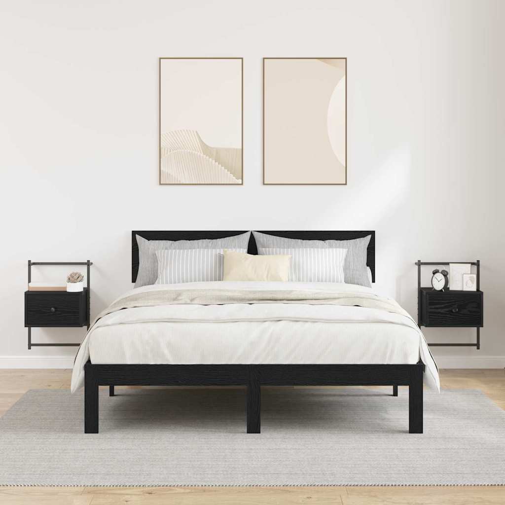 Dulap de noapte cu sertar 2 pcs Stejar Negru 35 x 30 x 51 cm GartenMobel Dekor