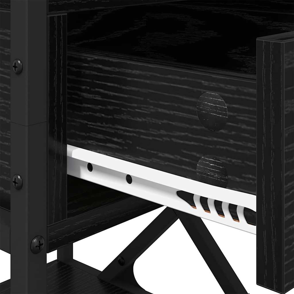 Dulap de noapte cu sertar 2 pcs Stejar negru 40 x 42 x 55 cm GartenMobel Dekor