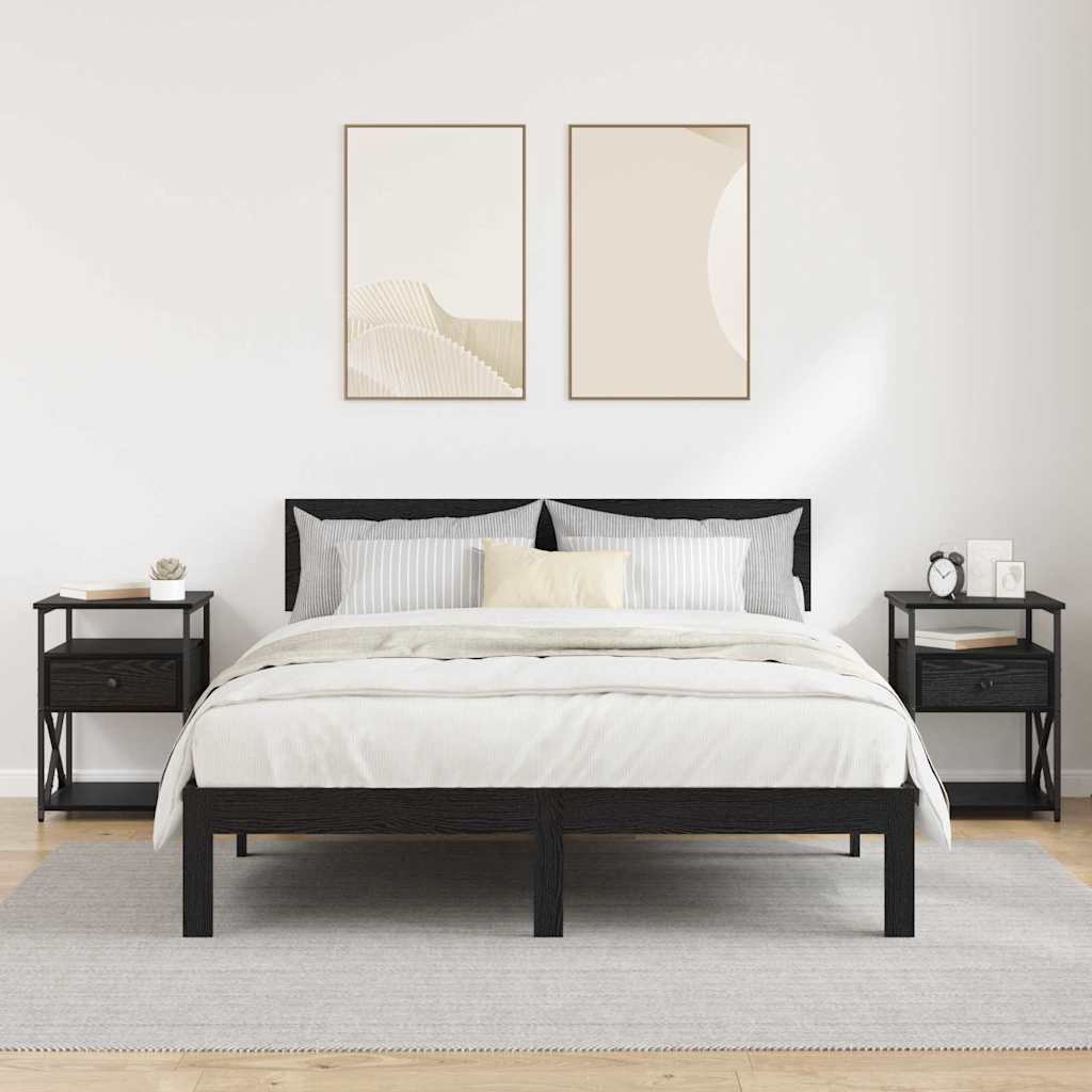 Dulap de noapte cu sertar 2 pcs Stejar negru 40 x 42 x 55 cm GartenMobel Dekor