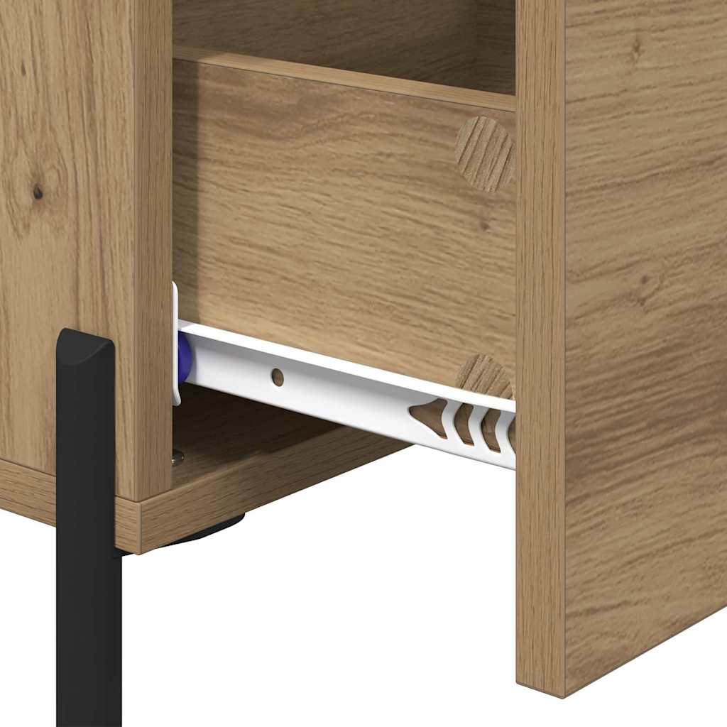 Dulap de noapte stejar artizanal 40 x 40 x 66 cm Lemn compozit GartenMobel Dekor