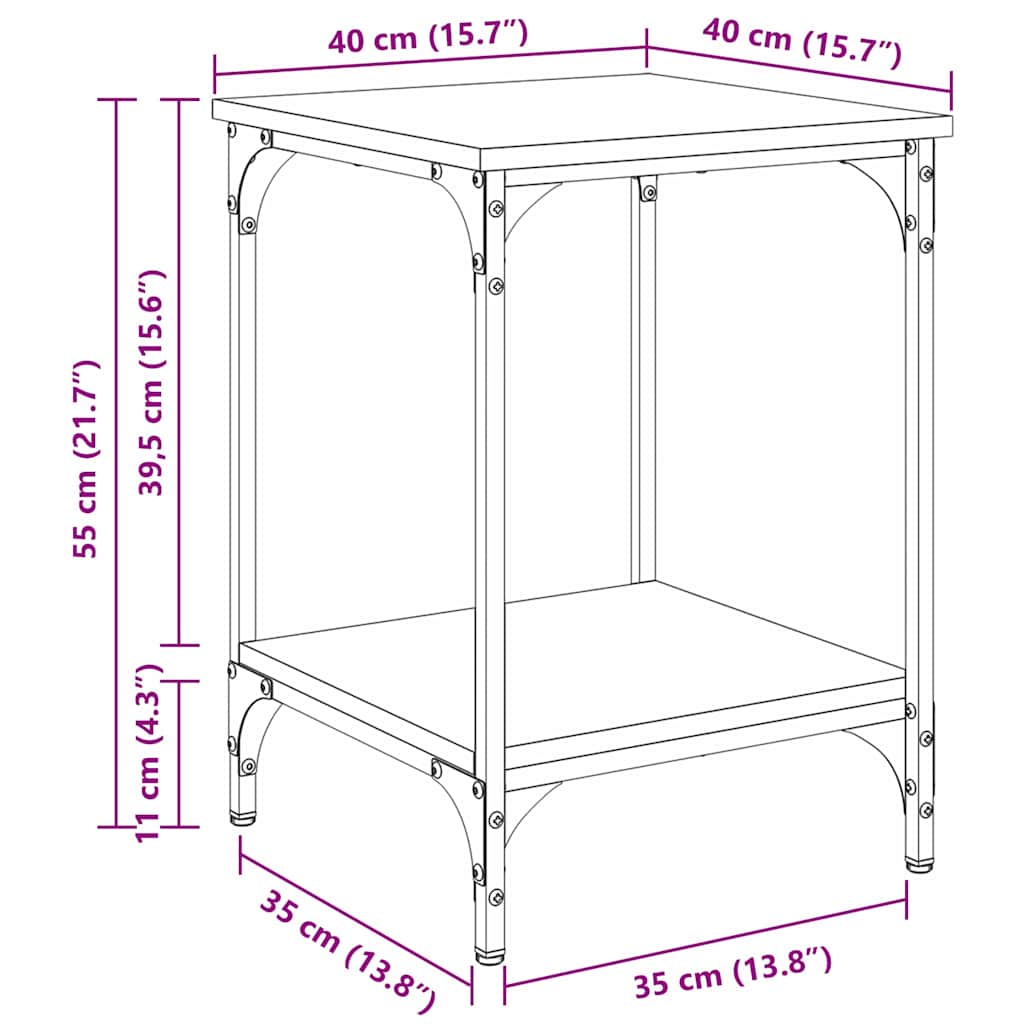 Masă de cafea Lemn Vechi 40 x 40 x 55 cm Lemn compozit GartenMobel Dekor