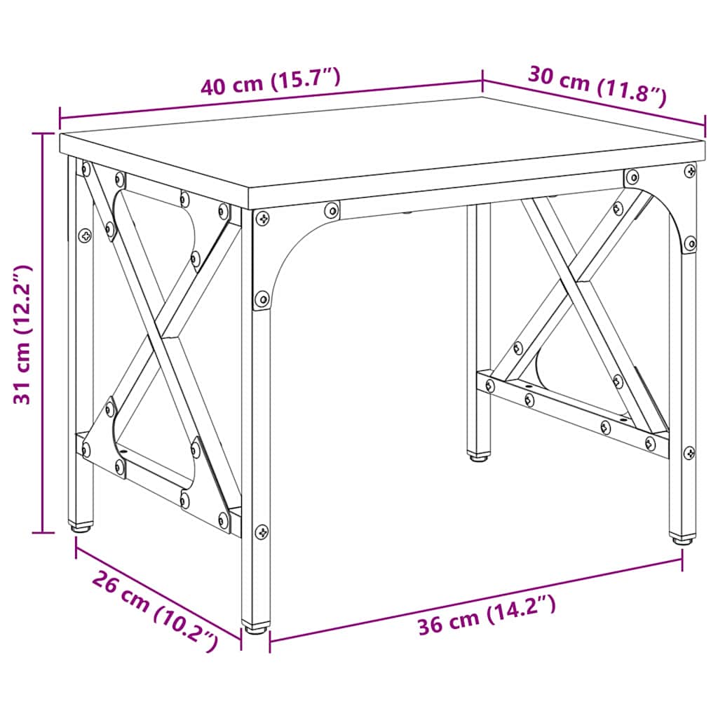 Suport pentru imprimantă Stejar Artizanal 40 x 30 x 31 cm GartenMobel Dekor
