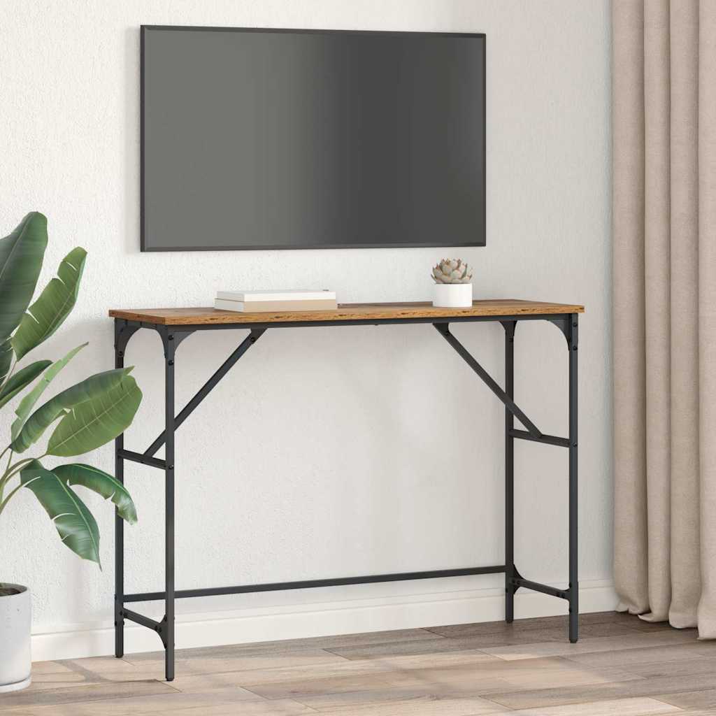 Masă de consolă Lemn Vechi 100 x 32 x 75 cm Lemn compozit GartenMobel Dekor