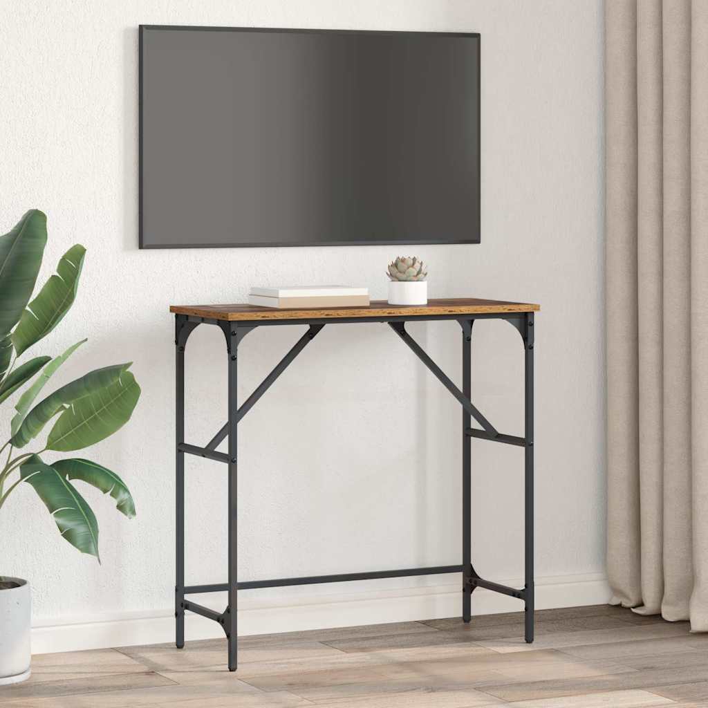 Masă de consolă Lemn vechi 75 x 32 x 75 cm Lemn compozit GartenMobel Dekor