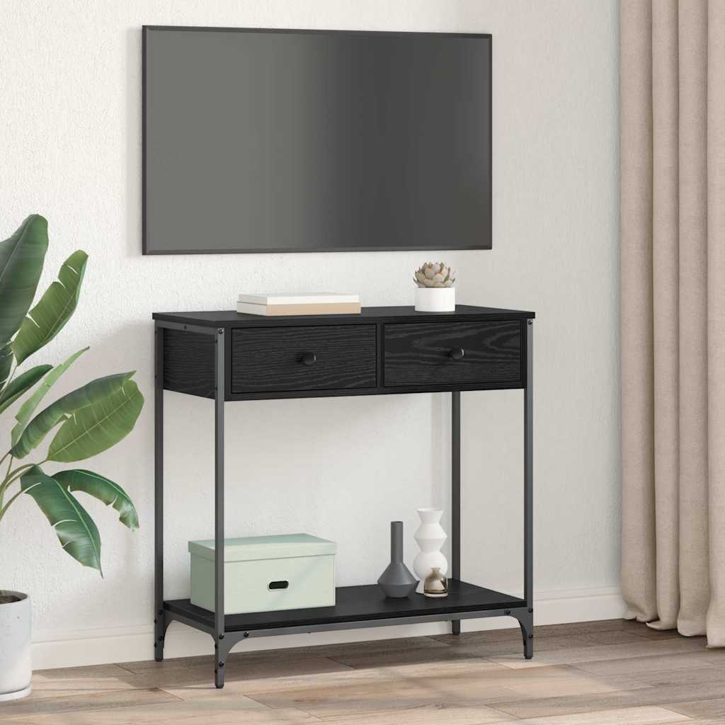 Masă de consolă Stejar Negru 75 x 34,5 x 75 cm Lemn compozit GartenMobel Dekor