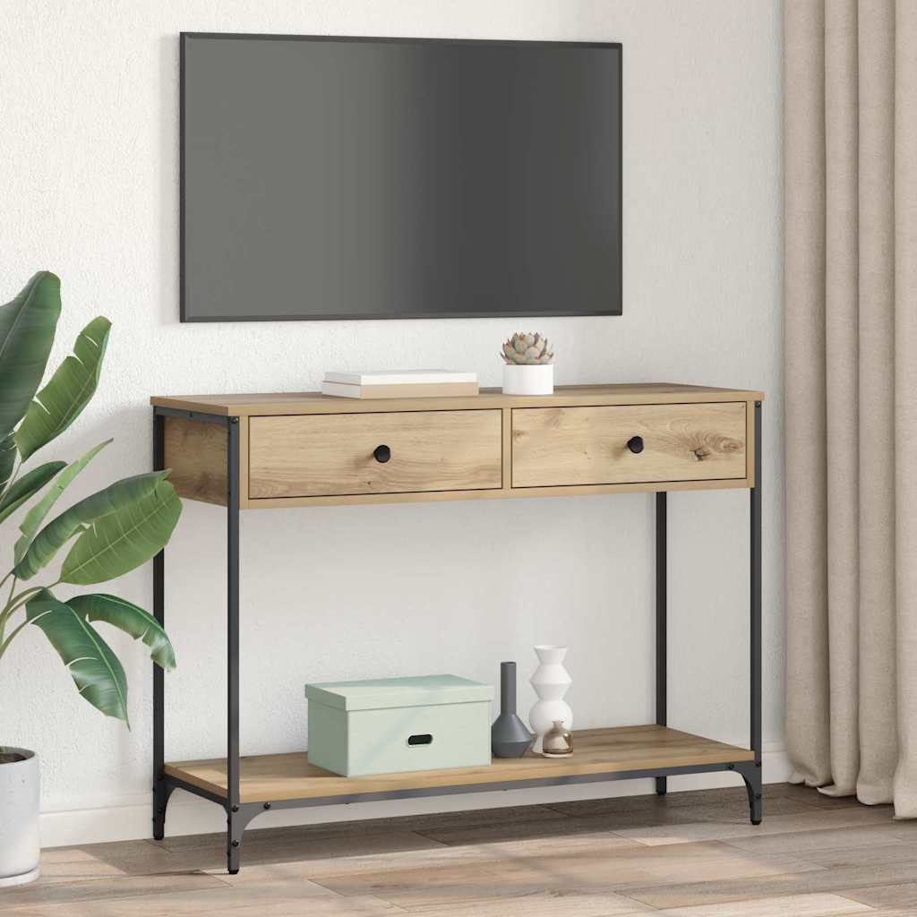 Masă de consolă cu sertar Stejar Artizanal 100 x 34,5 x 75 cm GartenMobel Dekor