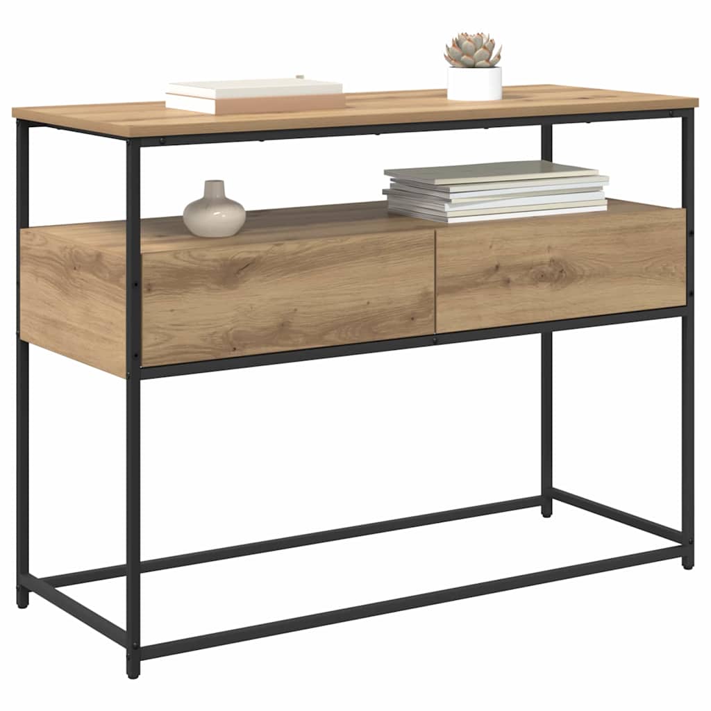 Masă de consolă cu sertar Stejar Artizanal 100 x 40 x 75 cm GartenMobel Dekor