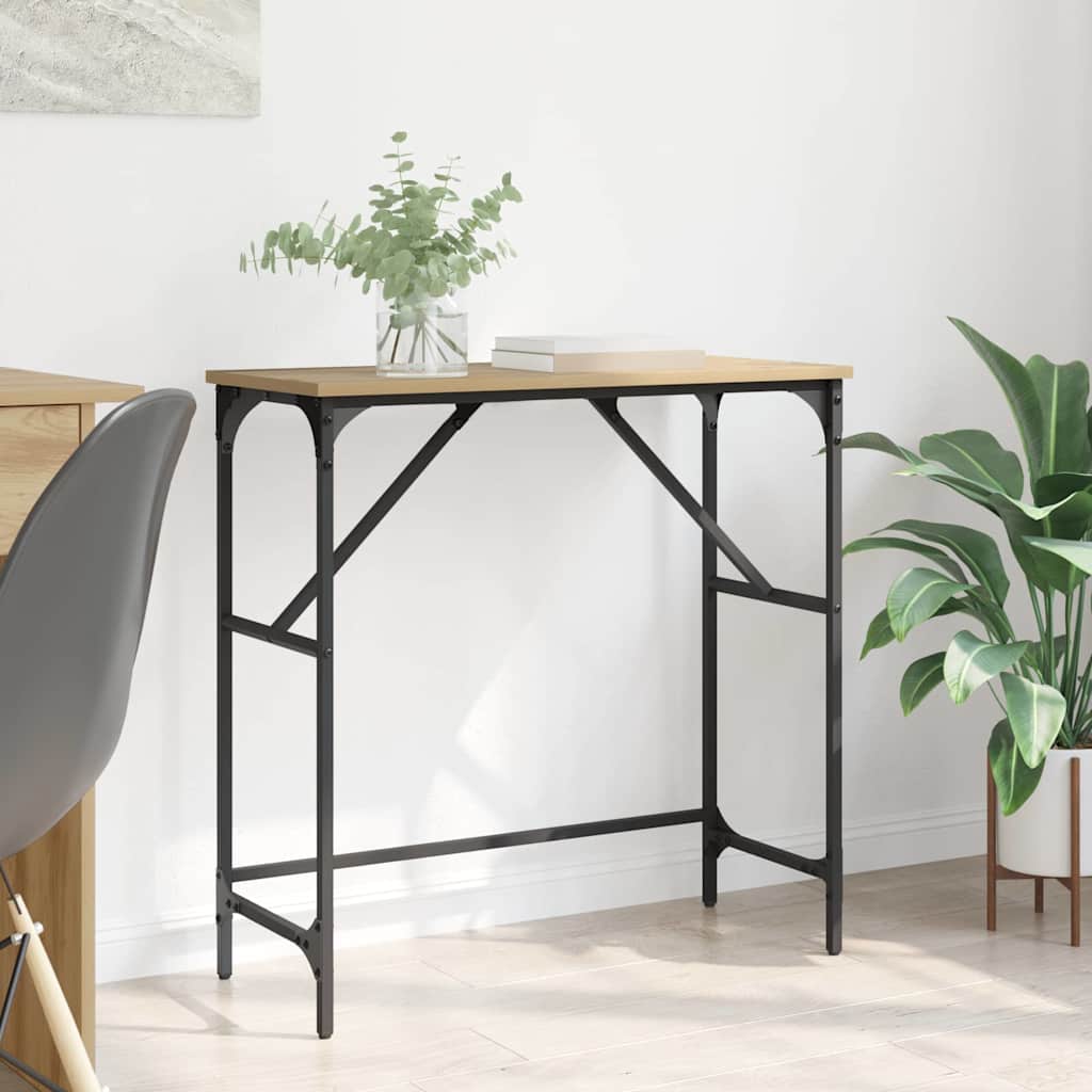 Masă de consolă stejar artizanal 75 x 32 x 75 cm Lemn compozit GartenMobel Dekor