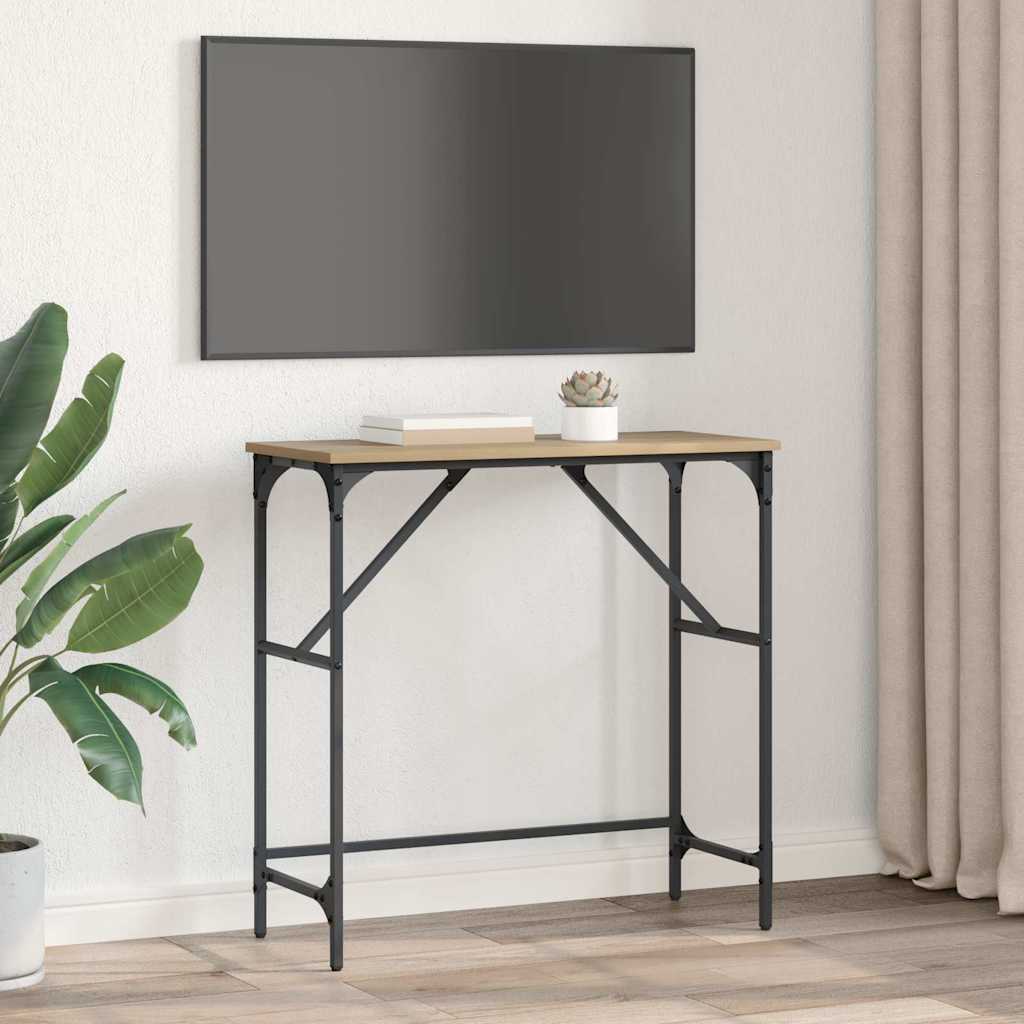 Masă de consolă stejar artizanal 75 x 32 x 75 cm Lemn compozit GartenMobel Dekor