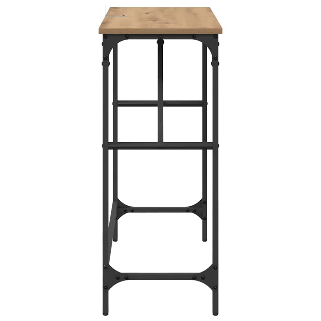 Masă de consolă stejar artizanal 75 x 32 x 75 cm Lemn compozit GartenMobel Dekor