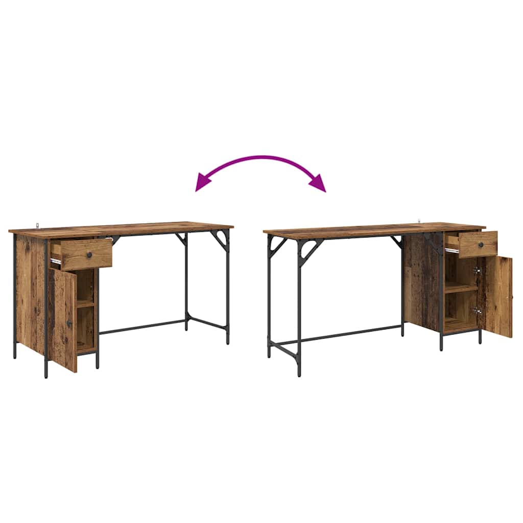 Birou de calculator Lemn Vechi 131 x 48 x 75 cm Lemn compozit GartenMobel Dekor