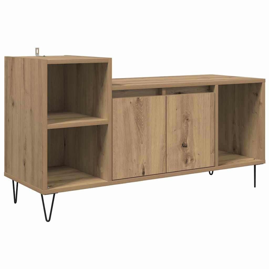 Cabinet TV Stejar Artizanal 100 x 35 x 55 cm Lemn compozit GartenMobel Dekor