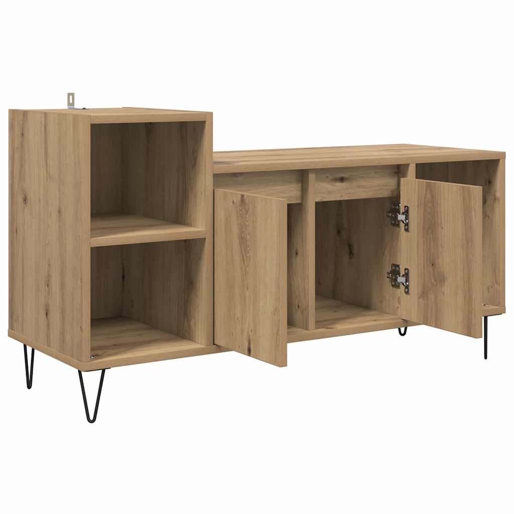 Cabinet TV Stejar Artizanal 100 x 35 x 55 cm Lemn compozit GartenMobel Dekor