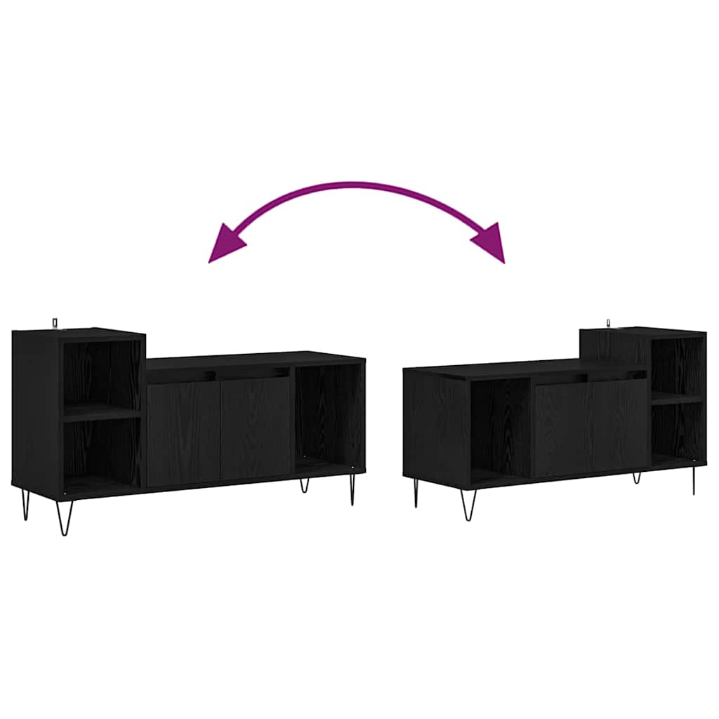 Cabinet TV Stejar Negru 100 x 35 x 55 cm Lemn compozit GartenMobel Dekor