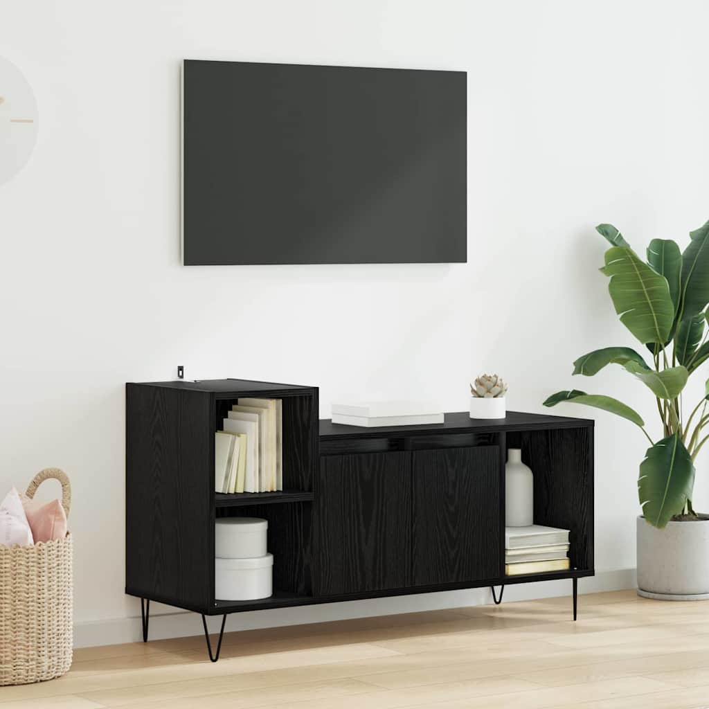 Cabinet TV Stejar Negru 100 x 35 x 55 cm Lemn compozit GartenMobel Dekor
