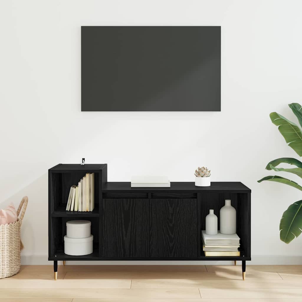 Cabinet TV Stejar Negru 100 x 35 x 55 cm Lemn compozit GartenMobel Dekor