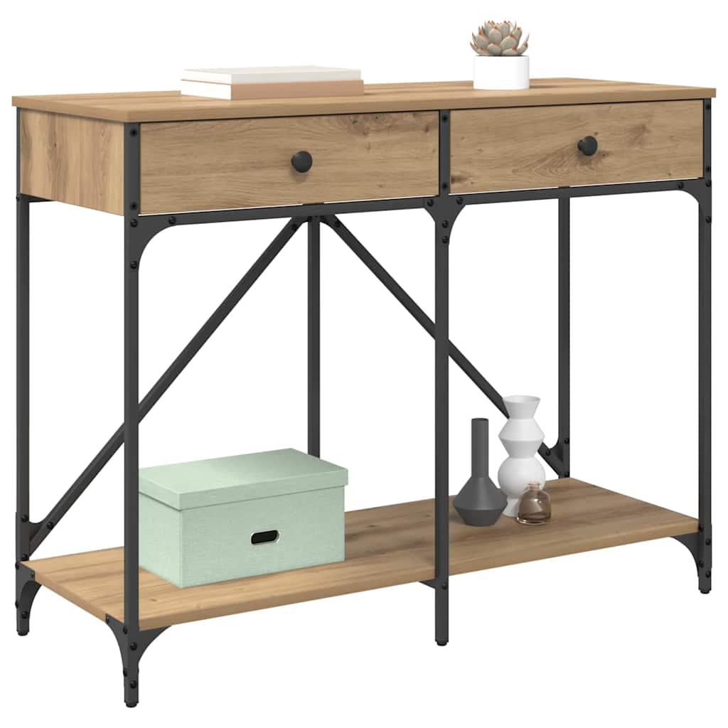 Masă de consolă cu sertar Stejar Artizanal 100 x 39 x 78,5 cm GartenMobel Dekor
