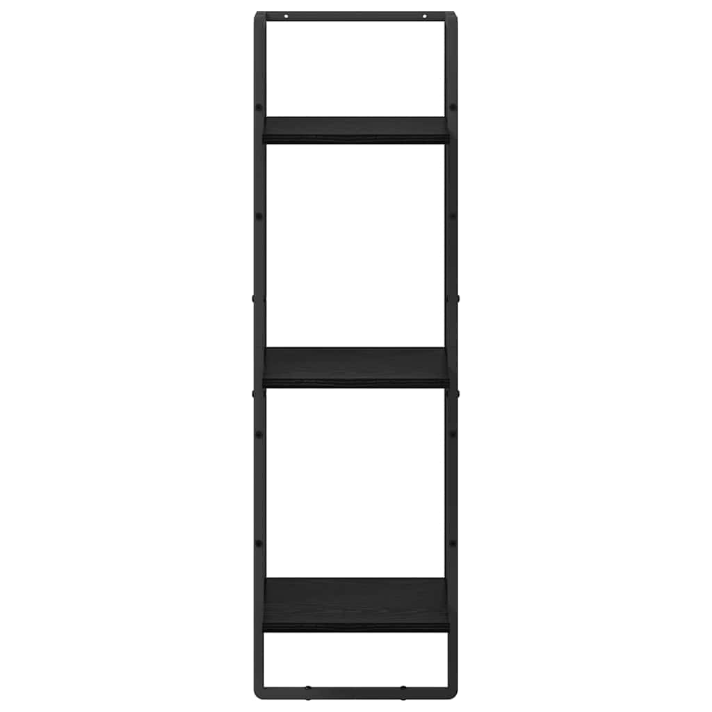 Raft de perete Stejar Negru 30 x 25 x 100 cm Lemn compozit GartenMobel Dekor