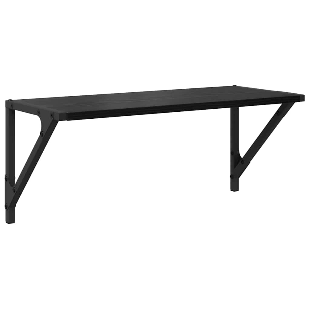 Șemele de perete cu raft 2 pcs Stejar Negru 60 x 25 x 25,5 cm GartenMobel Dekor