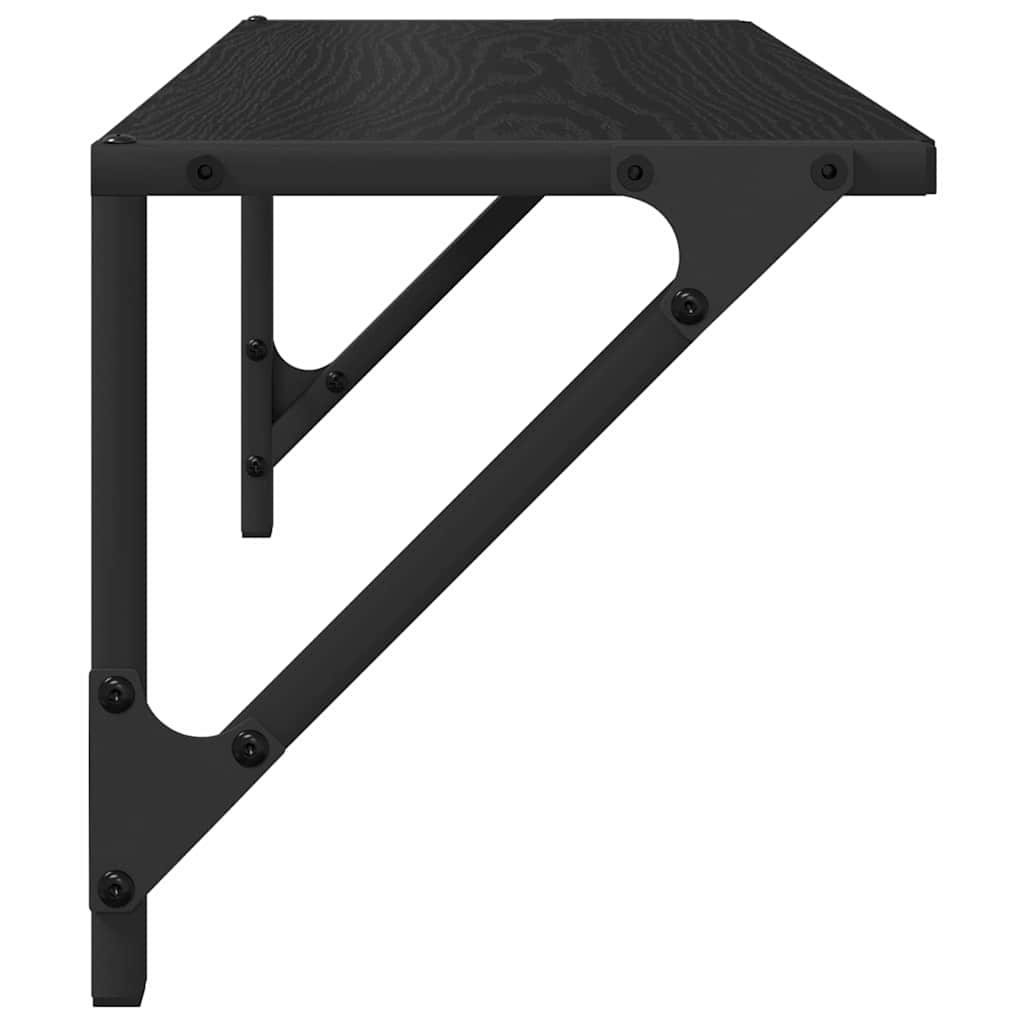 Șemele de perete cu raft 2 pcs Stejar Negru 60 x 25 x 25,5 cm GartenMobel Dekor