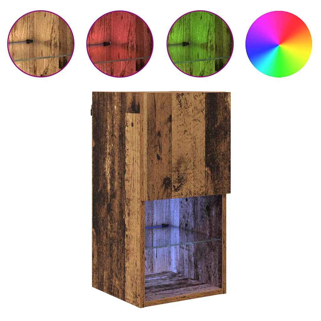 Șifonieri pentru TV montate pe perete 2 pcs Lemn Vechi GartenMobel Dekor