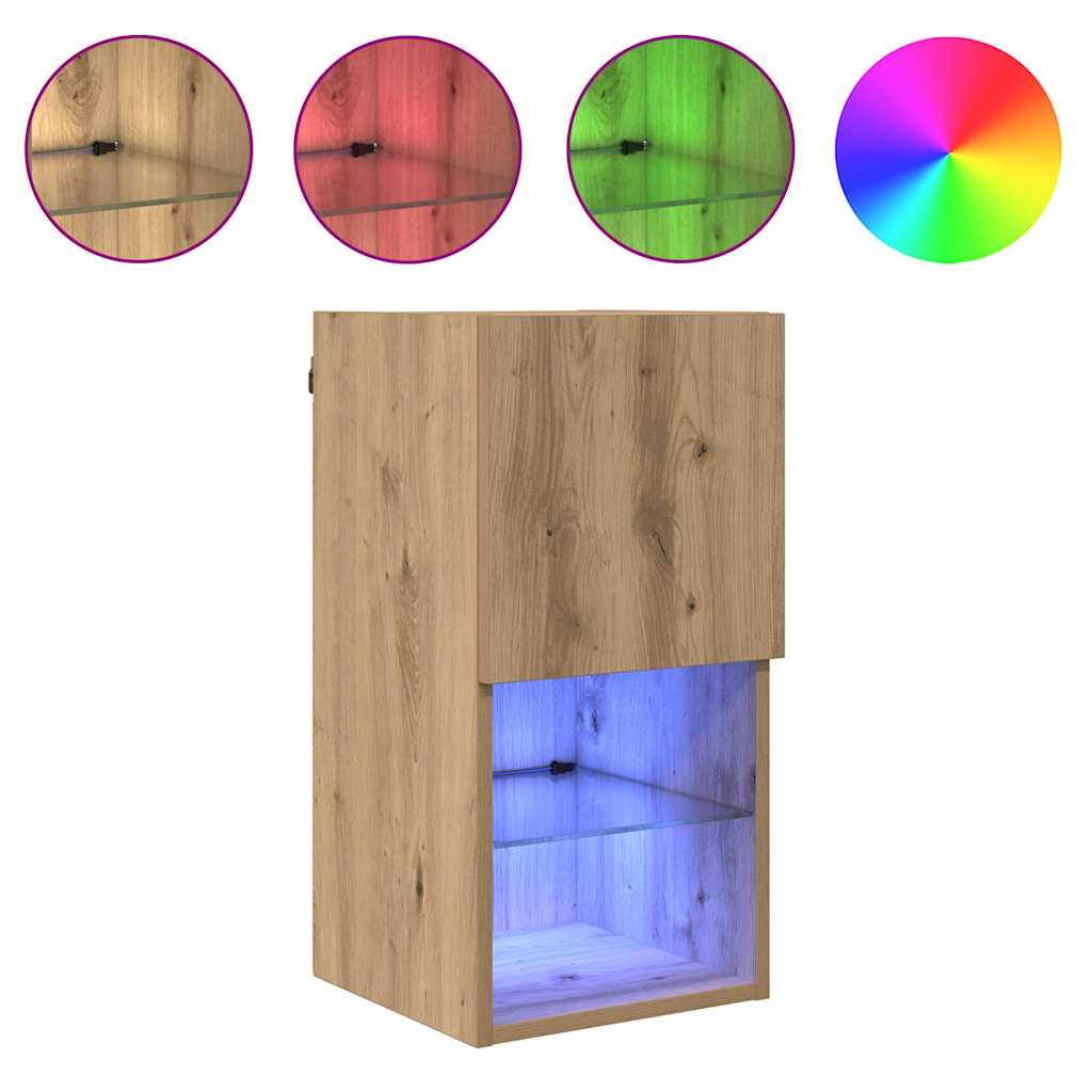 Șifonieri pentru TV montate pe perete 2 pcs Stejar Artizanal GartenMobel Dekor